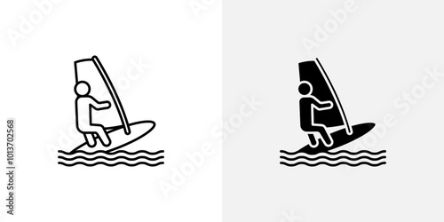 Icon of a windsurf board, symbolizing water sports, windsurfing, or outdoor activities.