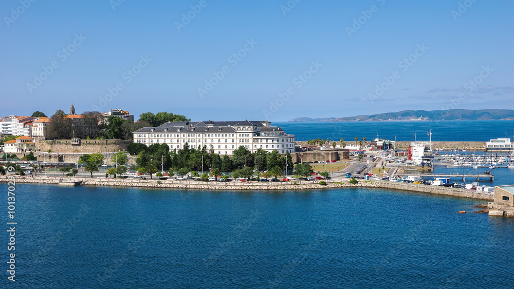 Fototapeta premium A Coruña, Spain. August 5, 2024. View From the Sea