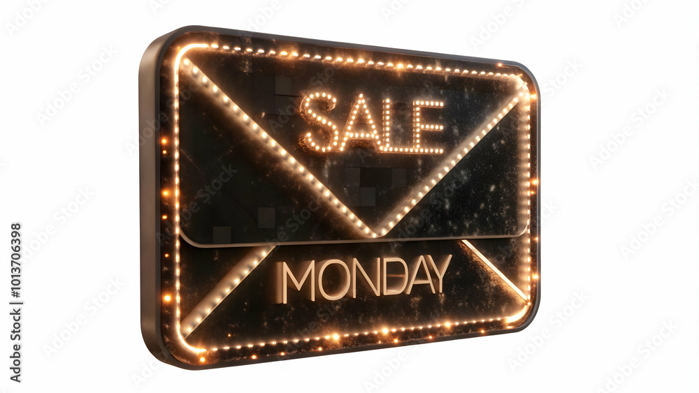 3D Glowing Abstract Email Icon with Floating Sale Notifications for Cyber Monday Online Promotions � Vibrant Ecommerce Deals on Isolated White Background 3D Glowing Abstract Email Icon with Floating Sale Notifications for Cyber Monday Online Promotions � Vibrant Ecommerce Deals on Isolated White Background