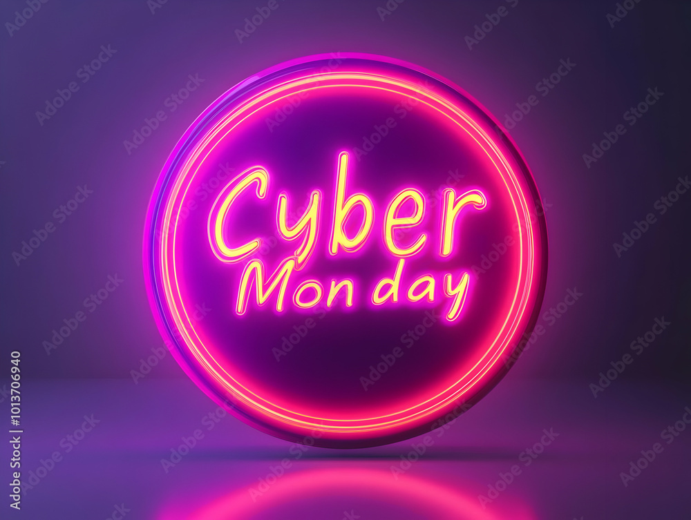 Flat Floating Glowing Cyber Monday Sale Badge - Minimalist Vector Design for Online Sales Infographics and Banners Flat Floating Glowing Cyber Monday Sale Badge - Minimalist Vector Design for Online Sales Infographics and Banners