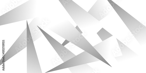 Abstract background with liens and triangles shape on white background. White and grey geometric overlapping rectangle pattern Geometric background soft shadows as patten ..White polygon textured .	
