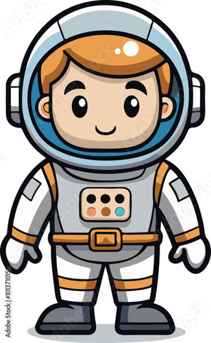 cute astronaut cartoon vector illustration