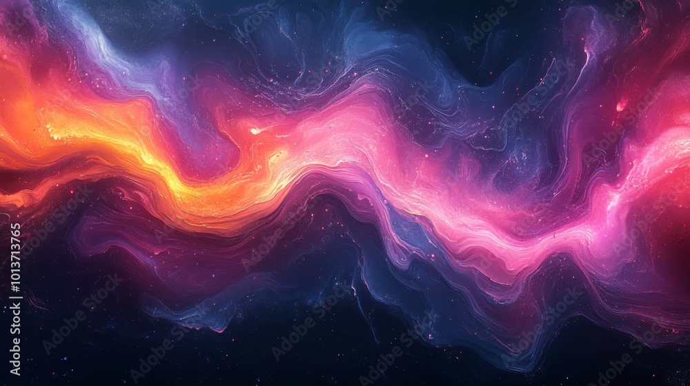 Abstract Cosmic Nebula with Swirling Colors Abstract Cosmic Nebula with Swirling Colors