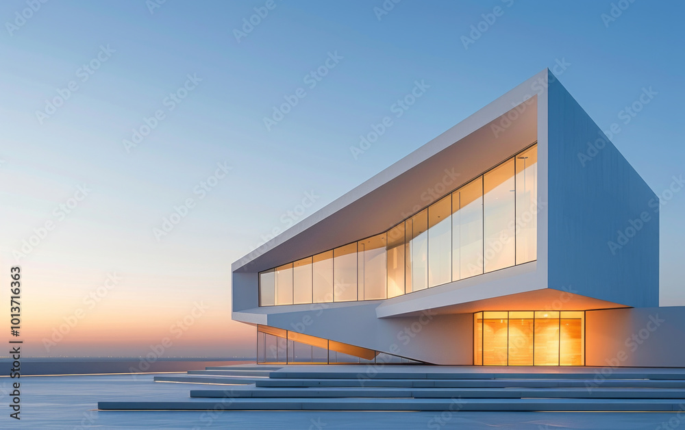 Fototapeta premium Minimalist modern architecture and spatial structure