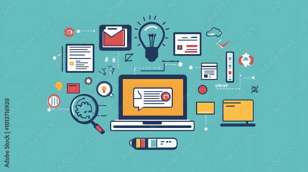 E-learning concept showcasing internet technology and webinars for online courses E-learning concept showcasing internet technology and webinars for online courses