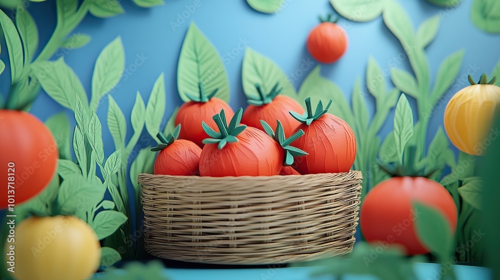 Fresh Organic Tomatoes in a Basket Fresh Tomatoes in a Basket Fresh Organic Tomatoes in a Basket Fresh Tomatoes in a Basket