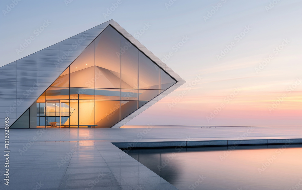 Fototapeta premium Minimalist modern architecture and spatial structure