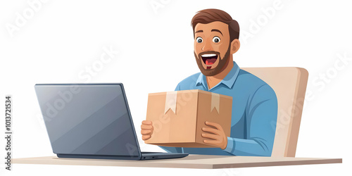 Flat Candid Vector Illustration of a Thoughtful Shopper Making a Purchase Decision During Cyber Monday - Focused Expression, Online Shopping Concept