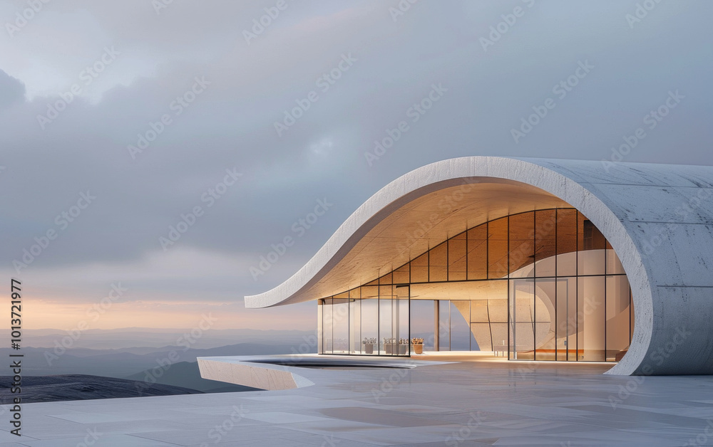 Fototapeta premium Minimalist modern architecture and spatial structure