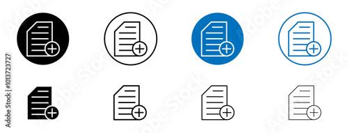 Document with Plus Sign and Add Symbol Icon