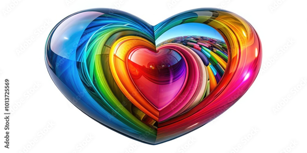 A lively, multicolored heart design symbolizes deep love, emotion, and affection, creating a visually captivating representation of the bonds that unite us in a creative way. A lively, multicolored heart design symbolizes deep love, emotion, and affection, creating a visually captivating representation of the bonds that unite us in a creative way.