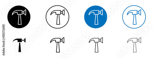 Hammer tool icon in vector format