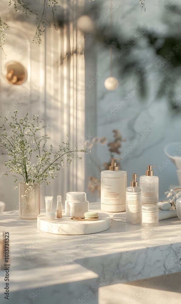 1. **Elegant Bathroom Display:** Create an image of a pristine white marble tabletop in a luxurious bathroom, surrounded by high-end fixtures and soft lighting. This mockup space is perfect for 1. **Elegant Bathroom Display:** Create an image of a pristine white marble tabletop in a luxurious bathroom, surrounded by high-end fixtures and soft lighting. This mockup space is perfect for