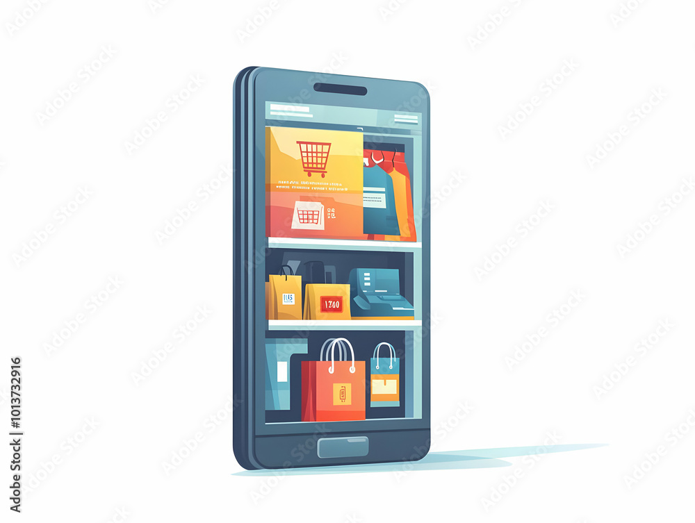Flat Glossy Background Showcasing Futuristic Shopping App Interface with Cyber Monday Prices for Tech Products - Mobile Shopping Design Flat Glossy Background Showcasing Futuristic Shopping App Interface with Cyber Monday Prices for Tech Products - Mobile Shopping Design