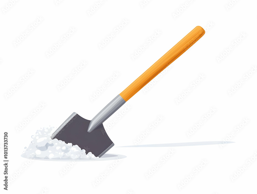Flat Snow Shovel Icon with Wooden Handle - Simple Vector Design for Winter Tasks Infographics and Outdoor Product Promotions Isolated on White Background Flat Snow Shovel Icon with Wooden Handle - Simple Vector Design for Winter Tasks Infographics and Outdoor Product Promotions Isolated on White Background