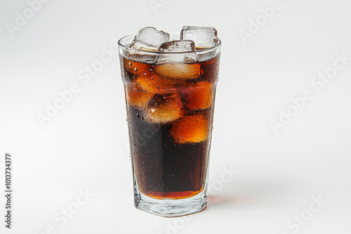 Refreshing Cold Beverage with Ice Cubes