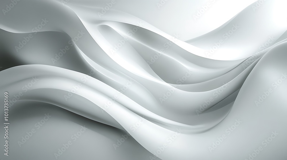 Fototapeta premium Minimalist abstract background with overlapping grey and white geometric shapes forming a clean, modern design.
