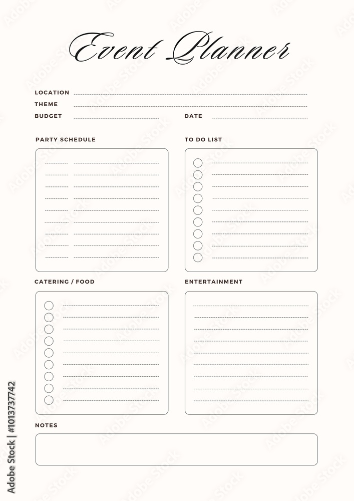 White Grey Minimalist Simple Event Planner, White Grey Minimalist Simple Event Planner,