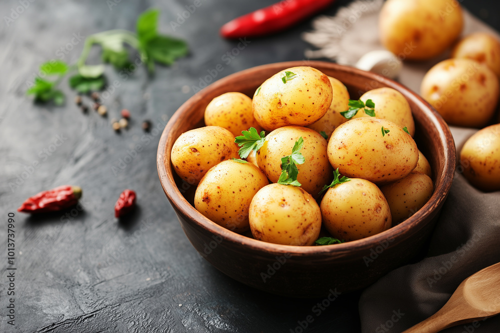 Fresh Harvest Baby Potatoes in Bowl Fresh Harvest Baby Potatoes in Bowl