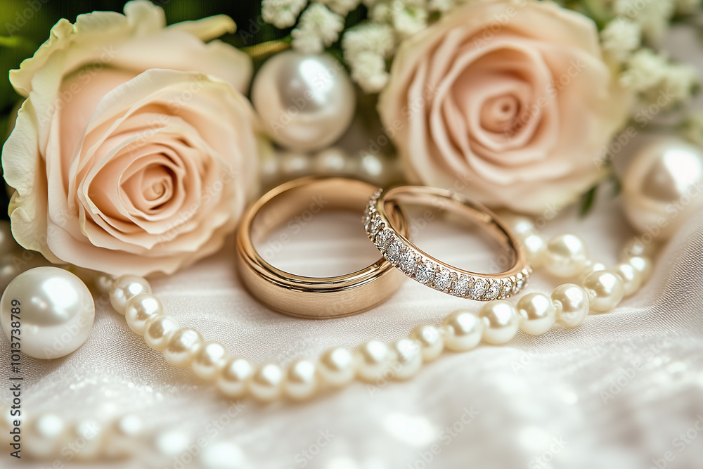 Elegant Wedding Rings and Flowers Elegant Wedding Rings and Flowers