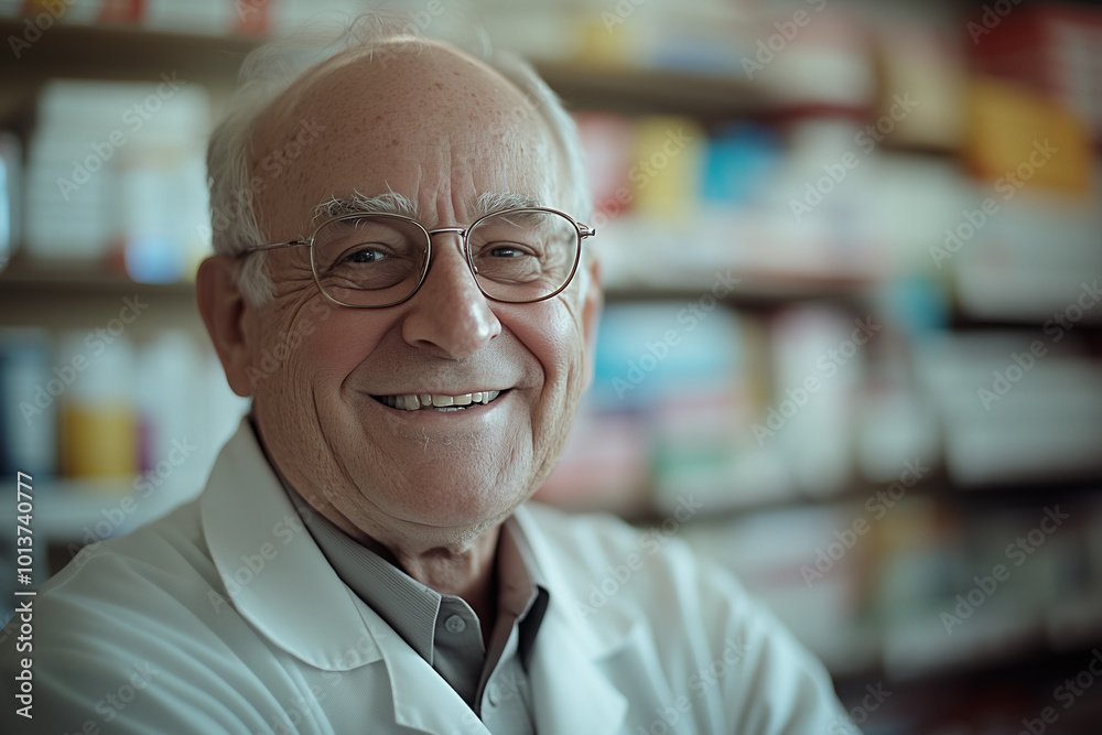 Fototapeta premium Smiling Pharmacist in Drugstore
