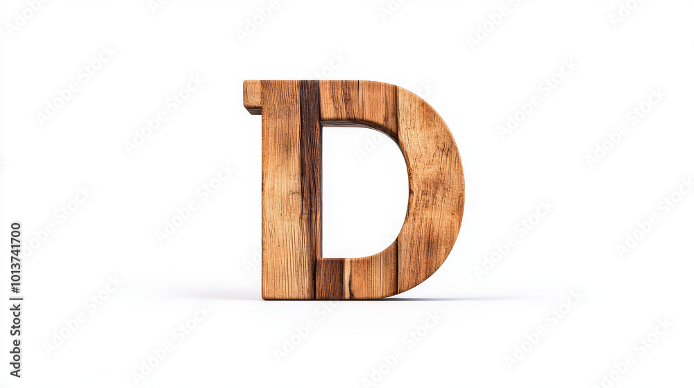 The letter 'D' crafted from rustic wood planks, showcasing the natural grain and texture. The letter 'D' crafted from rustic wood planks, showcasing the natural grain and texture.