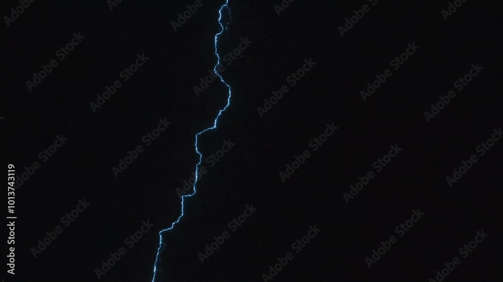 Abstract terrible lightning in a storm. Electric lightning spark loop effect animation.