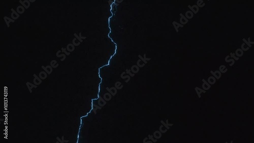 Abstract terrible lightning in a storm. Electric lightning spark loop effect animation.