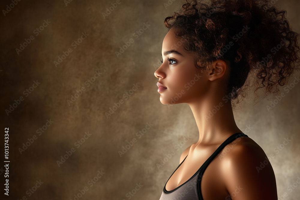Elegant Profile of a Young Woman Elegant Profile of a Young Woman