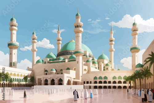 islan Kaaba Mecca Saudi Arabia illustration