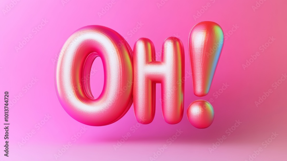 Pink balloon letters spelling 'oh!' on pink background Pink balloon letters spelling 'oh!' on pink background
