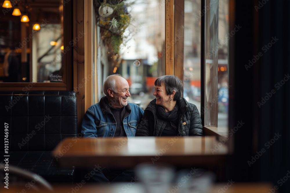 Fototapeta premium Joyful Moment in a Cozy Cafe