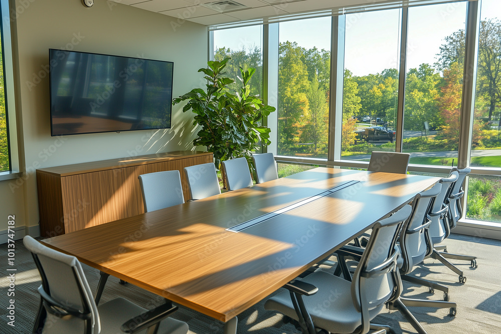Fototapeta premium Modern Conference Room with Natural Light