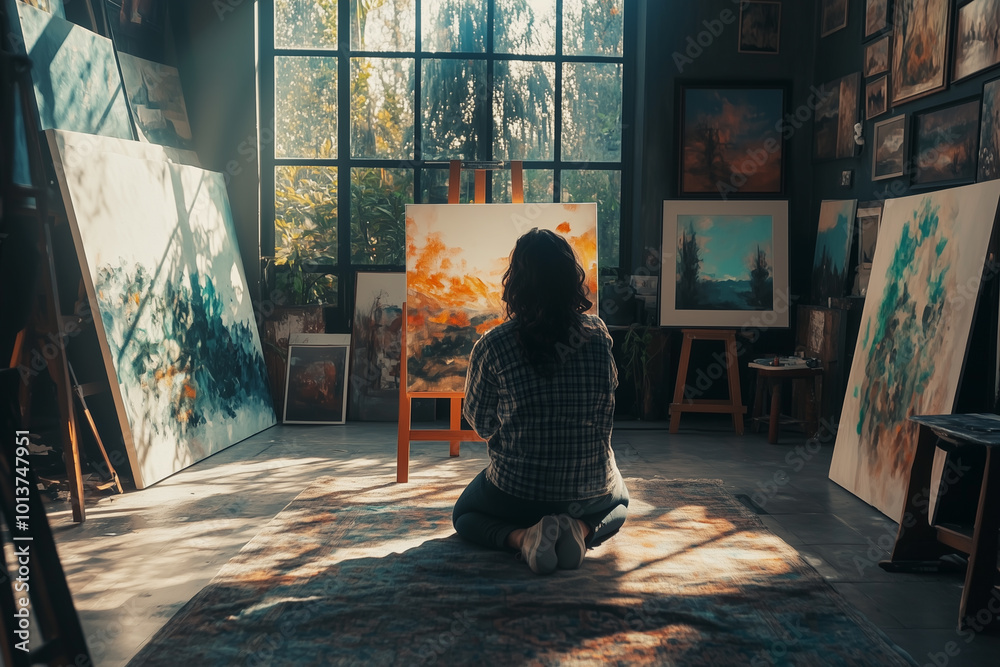 Fototapeta premium Creative Reflections in Art Studio