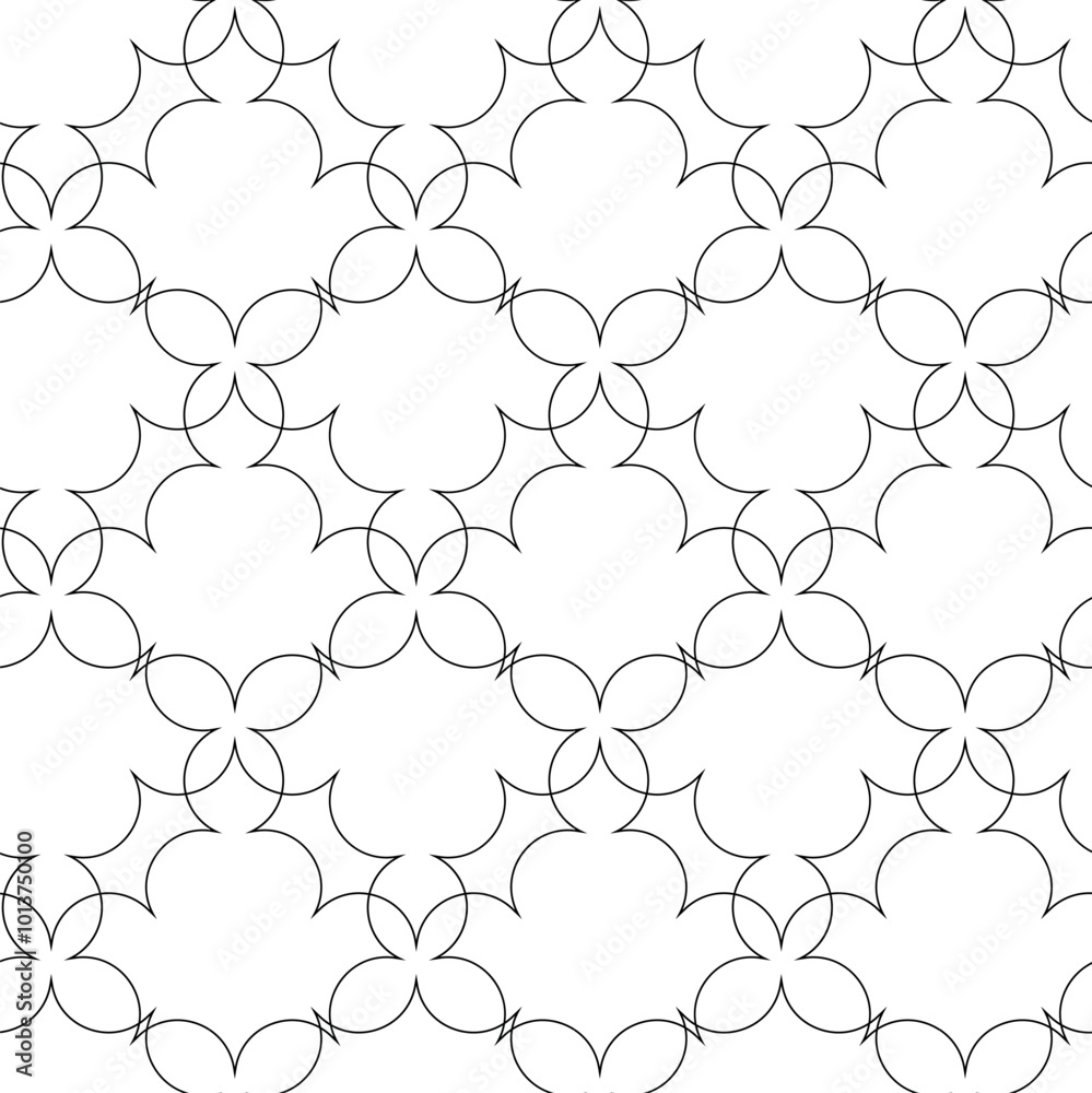 Abstract geometric pattern with crosses, stripes, lines. Seamless vector background. White and black ornament. Modern reticulated graphic design. Abstract geometric pattern with crosses, stripes, lines. Seamless vector background. White and black ornament. Modern reticulated graphic design.