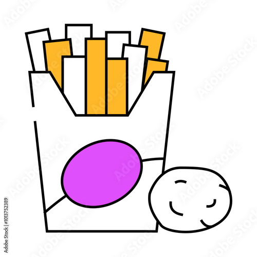 fried potato gluten free line icon vector. fried potato gluten free sign. isolated symbol illustration