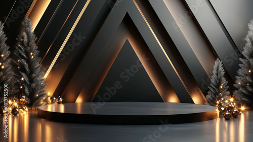 Simple and sophisticated New Year theme, elegant geometry with soft glows