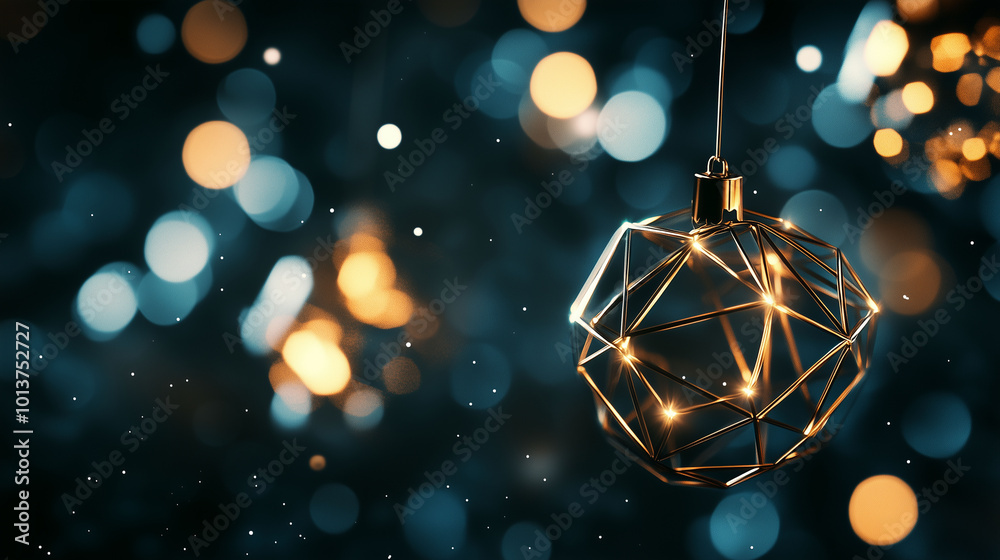 Simple and sophisticated New Year theme, elegant geometry with soft glows