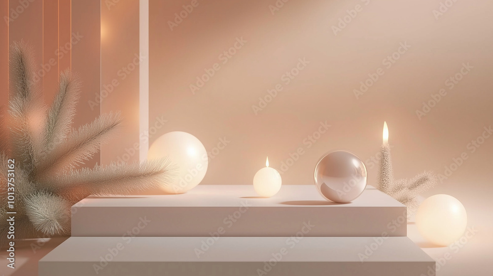 Simple and sophisticated New Year theme, elegant geometry with soft glows