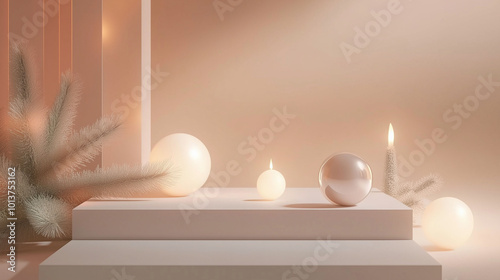 Obraz na płótnie Simple and sophisticated New Year theme, elegant geometry with soft glows w salonie