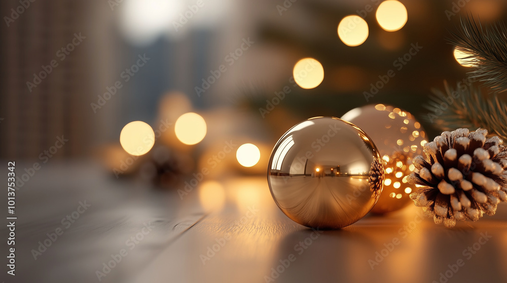 Simple and sophisticated New Year theme, elegant geometry with soft glows