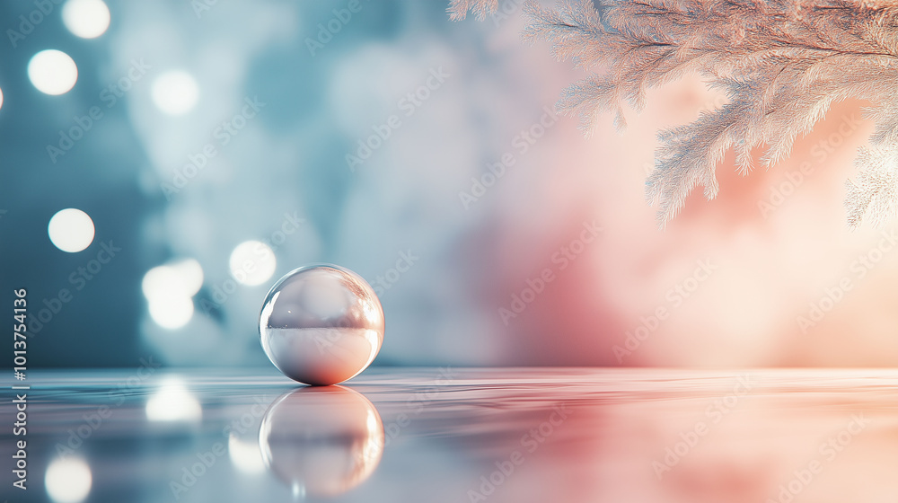 Modern New Year scene with sleek lines and minimalist geometry, softly glowing abstract colors, elegant backdrop