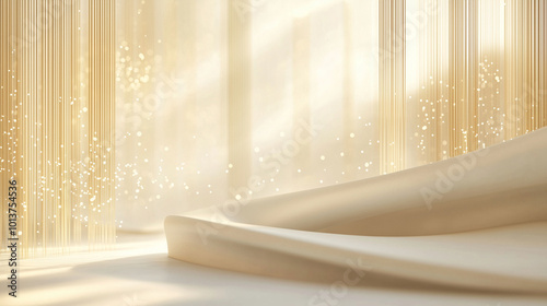 Obraz na płótnie Minimalist New Year concept with elegant lines and abstract geometry, subtle gold lighting, serene backdrop w salonie