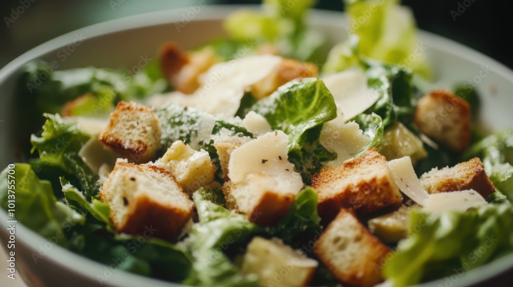 A classic Caesar salad with crisp romaine, creamy dressing, croutons, and shaved Parmesan. A classic Caesar salad with crisp romaine, creamy dressing, croutons, and shaved Parmesan.
