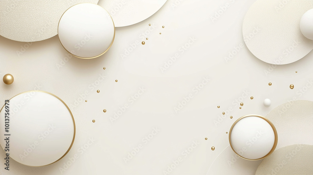 Abstract New Year layout with minimalist geometric elements, subtle gold and white glow, sophisticated backdrop