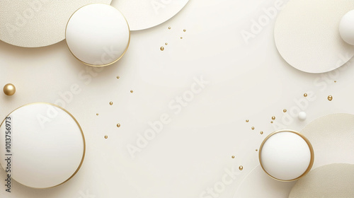 Obraz na płótnie Abstract New Year layout with minimalist geometric elements, subtle gold and white glow, sophisticated backdrop w salonie