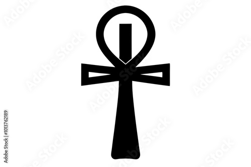 Egyptian Ankh | vector silhouette illustration on white background