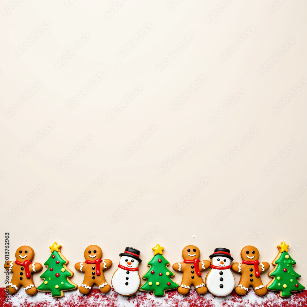 isolated christmas figure cookies, empty space for text isolated christmas figure cookies, empty space for text