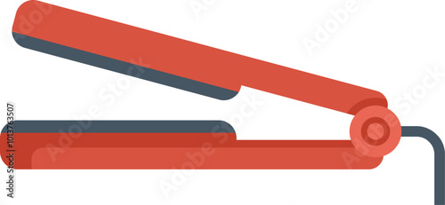 This icon of a red hair straightener is perfect for websites and apps related to hair styling and beauty
