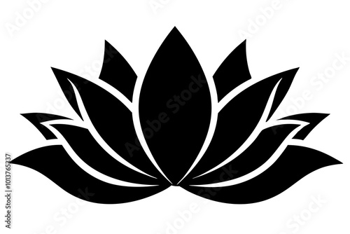 Lotus flower | vector silhouette illustration on white background